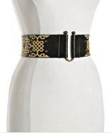 Motif 56 black embroidered leather 'Marlin' stretch belt